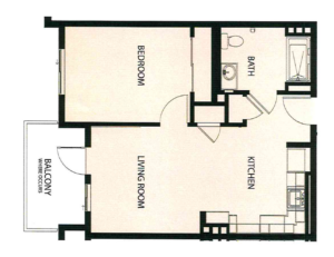 1 BED PLAN